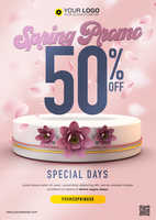 Spring promo flyer template psd