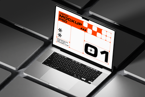 PSD mockup concept with smartphone and laptop screen in shadow