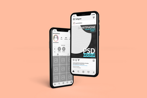 Instagram post template on smartphone mock ups Premium psd