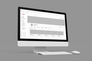 Realistic computer mockup showing Youtube channel psd