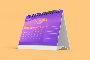 elegant Schreibtisch Kalender links Aussicht Attrappe, Lehrmodell, Simulation psd