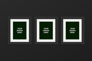 Elegant picture frames, mockups hanging on the wall psd