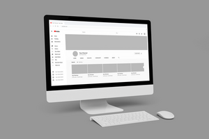 Realistic computer mockup showing Youtube channel psd