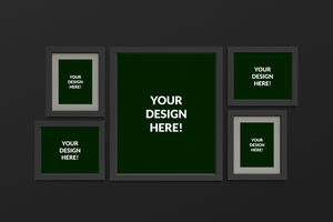 Elegant picture frames, mockups hanging on the wall psd