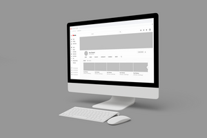 Realistic computer mockup showing Youtube channel psd