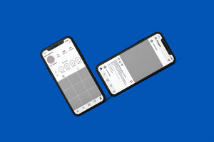 Smartphone mockups to display Instagram post template psd