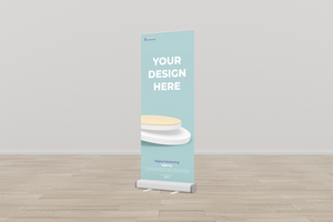 Roll up banner mockup display standee for presentation purpose psd
