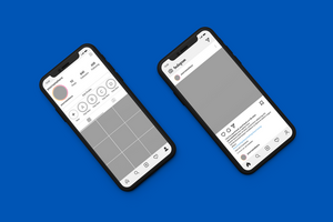 Smartphone mockups to display Instagram post template psd