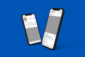 Smartphone mockups to display Instagram post template psd