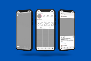 smartphone mockup per Schermo instagram inviare modello psd