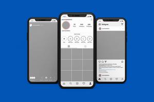 Smartphone mockups to display Instagram post template psd