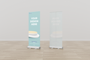 Roll up banner mockup display standee for presentation purpose psd
