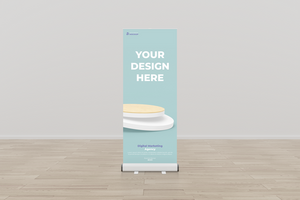 Roll up banner mockup display standee for presentation purpose psd