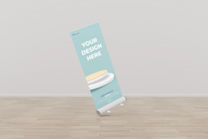 Roll up banner mockup display standee for presentation purpose psd