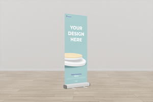 Roll up banner mockup display standee for presentation purpose psd
