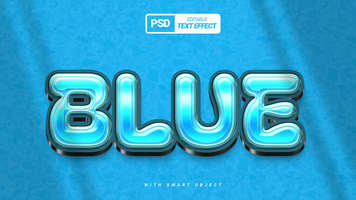 Blue 3d ice freeze text effect design psd
