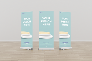 Roll up banner mockup display standee for presentation purpose psd