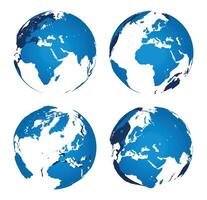 Blue earth globe isolated on white background vector