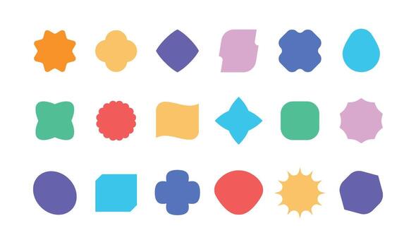 negrita geométrico formas resumen vacío orgánico formas para bandera ans descuento etiquetas. vector conjunto