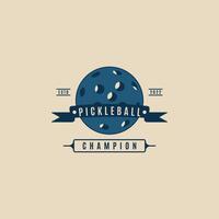 pickle ball vintage logo, icon minimalist game tournament vector design graphic template