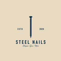 steel nails logo vintage vector illustration template icon graphic design