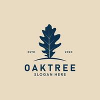 oak leaf simple logo template, nature leaves oak vector illustration graphic design