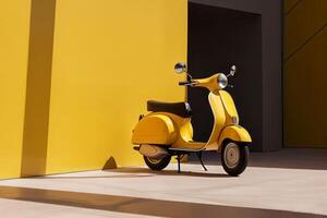 AI generated Yellow color scooter. Generate AI photo