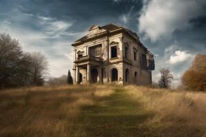 ai generado abandonado antiguo edificio. generar ai foto