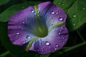 AI generated Purple Morning glory macro. Generate ai photo