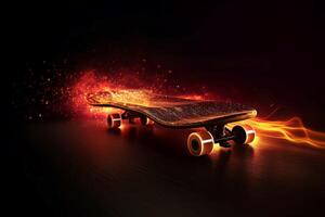 AI generated Powerful fast skate waiting for athlete. Generate Ai photo