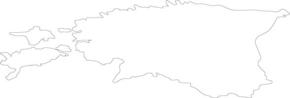 Estonia outline map vector