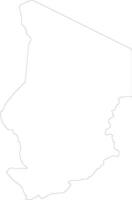 Chad outline map vector