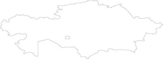 Kazakhstan outline map vector