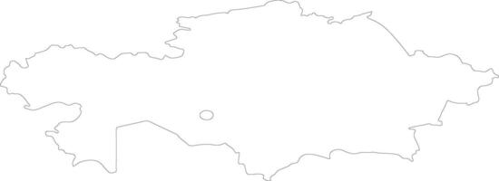 Kazakhstan outline map vector