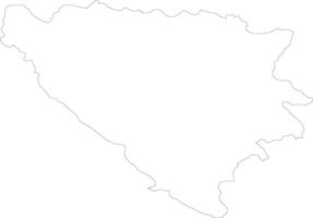 Bosnia and Herzegovina outline map vector