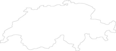 Switzerland outline map vector