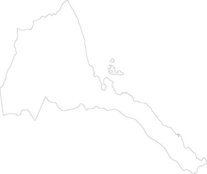 Eritrea outline map vector