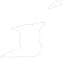 Trinidad and Tobago outline map vector