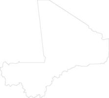 Mali outline map vector