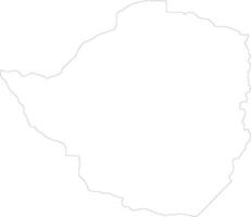 Zimbabwe outline map vector