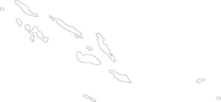 Salomón islas contorno mapa vector