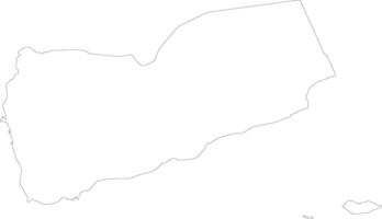 Yemen outline map vector