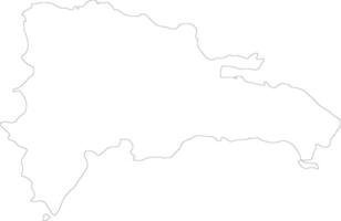 dominicano república contorno mapa vector