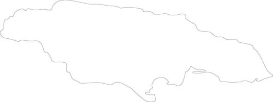 Jamaica outline map vector