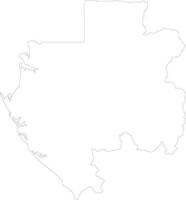 Gabon outline map vector