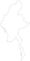 Myanmar outline map vector