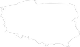 Poland outline map vector