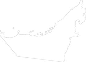 United Arab Emirates outline map vector