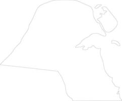 Kuwait outline map vector