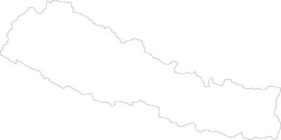 Nepal outline map vector